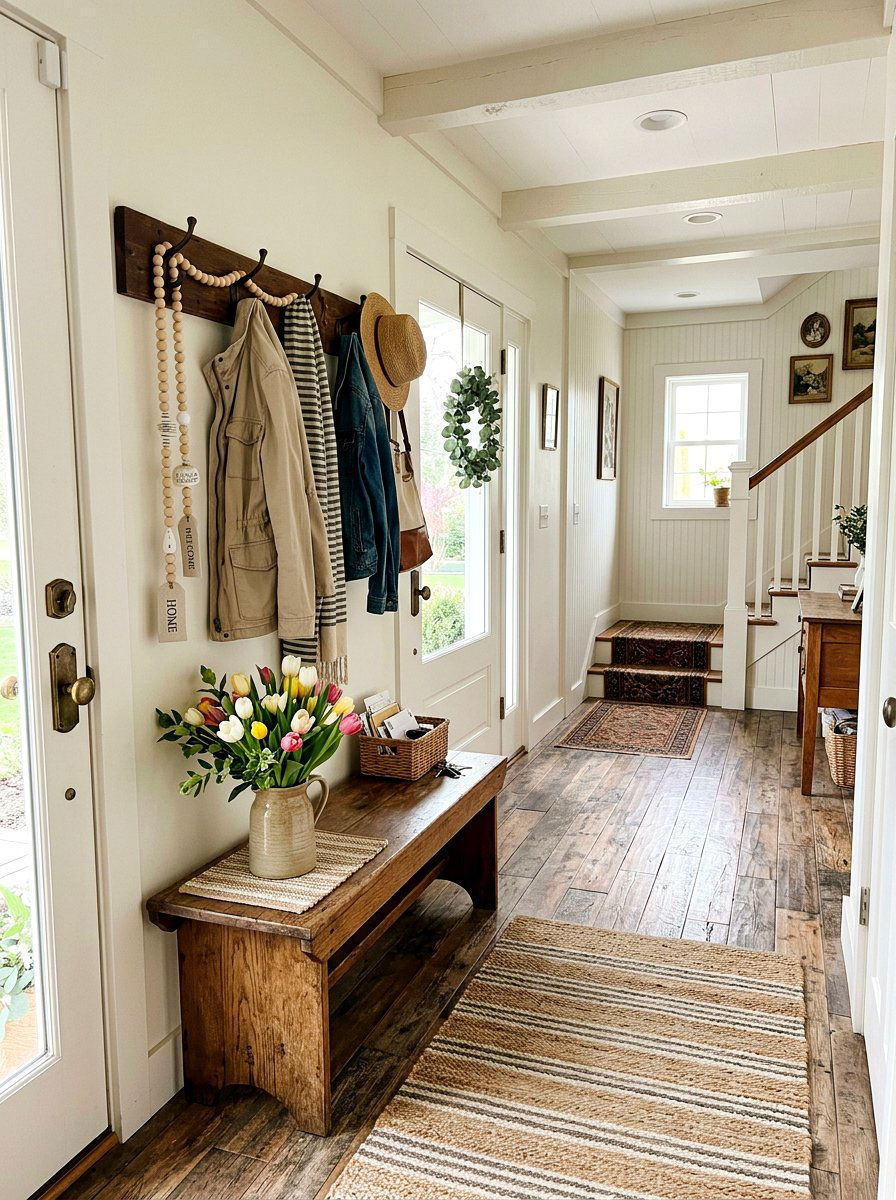 Entryway bead garland - 25 Spring Wooden Bead Garland Ideas