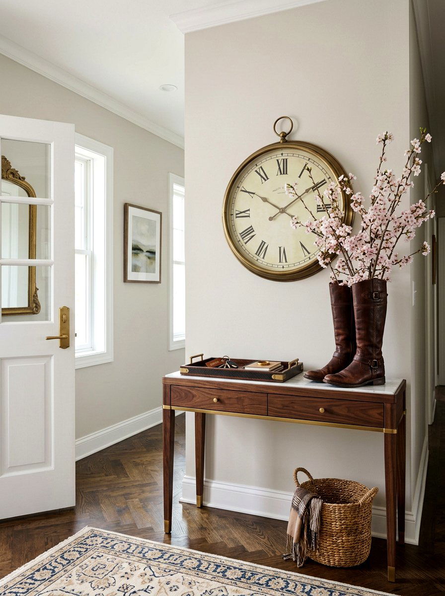Entryway boot flower arrangement - 25 Spring Rain Boot Decor Ideas