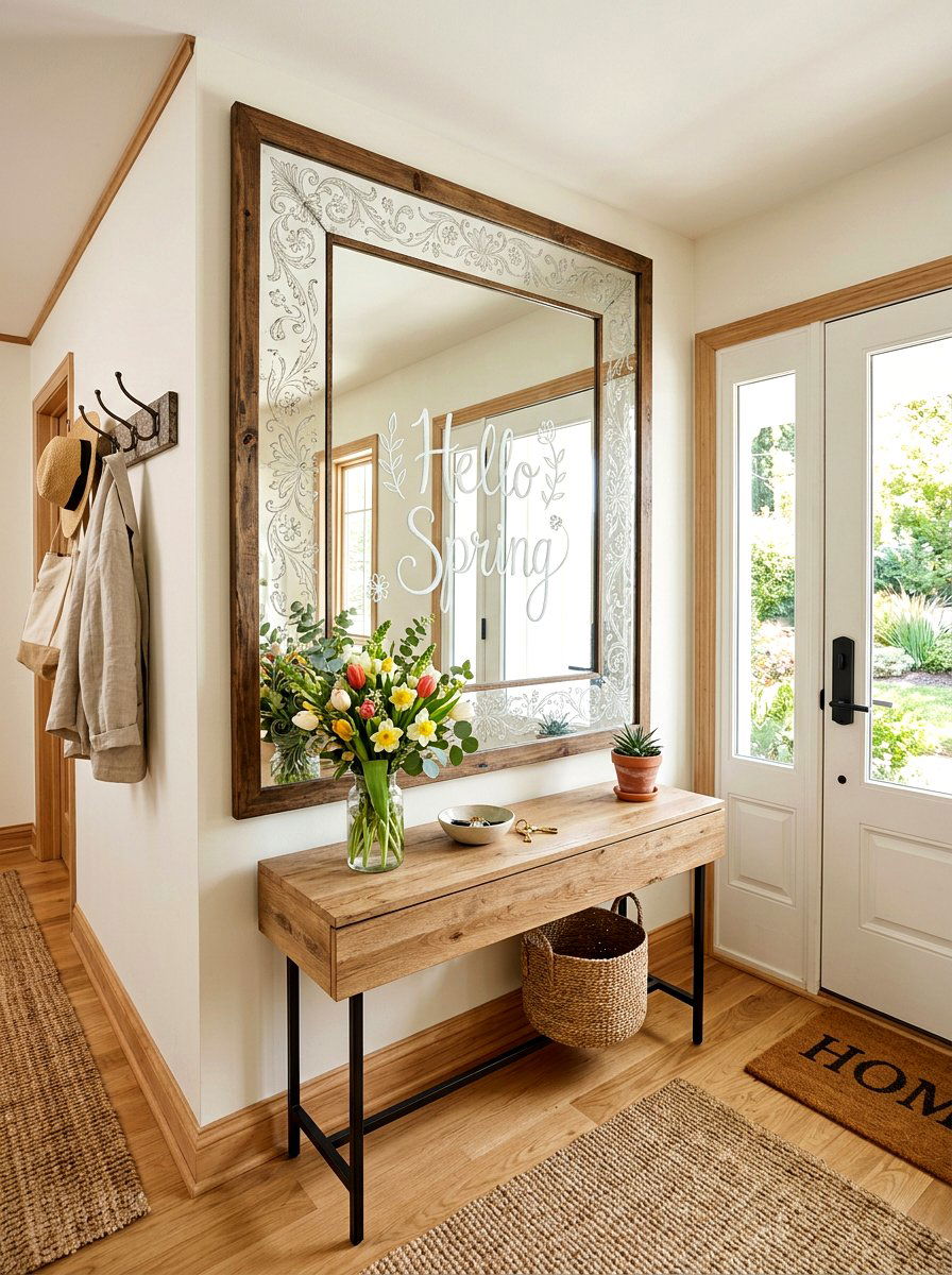 Etched mirror decor - 25 Spring Calligraphy Decor Ideas