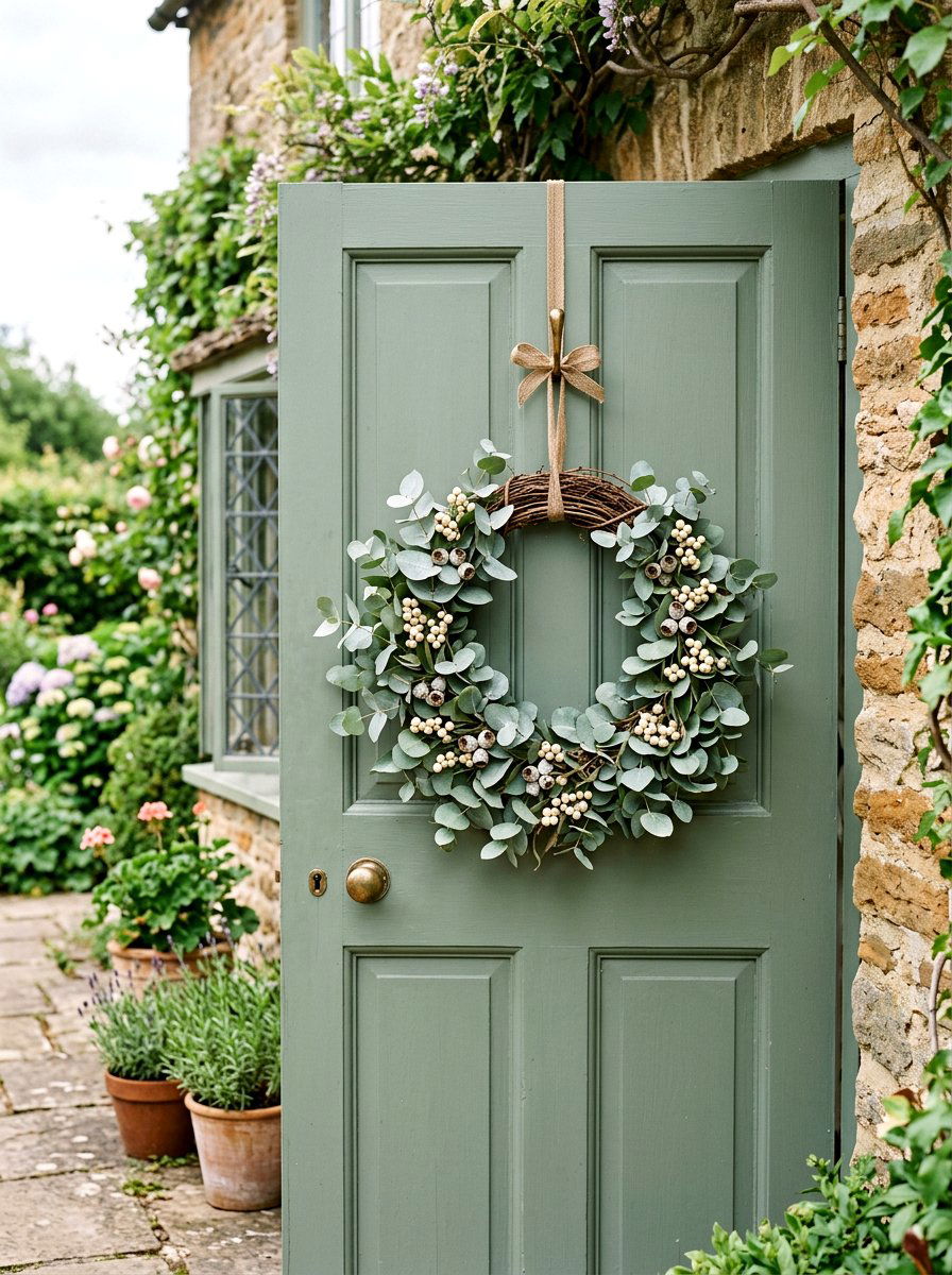 Eucalyptus And Berry Wreath - 25 Spring Wreath Ideas for Front Door