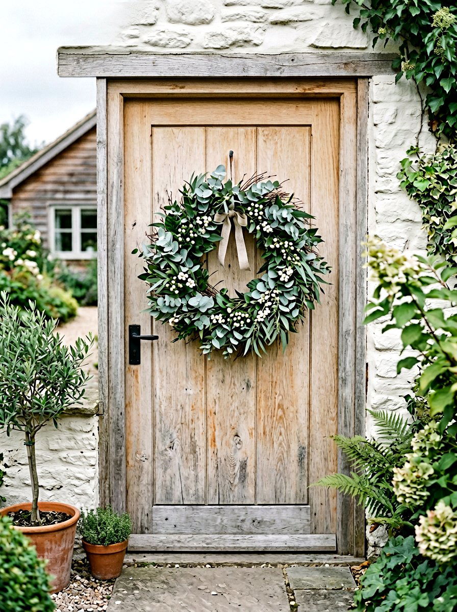 Eucalyptus And Berry Wreath - 25 Spring Floral Wreath Ideas