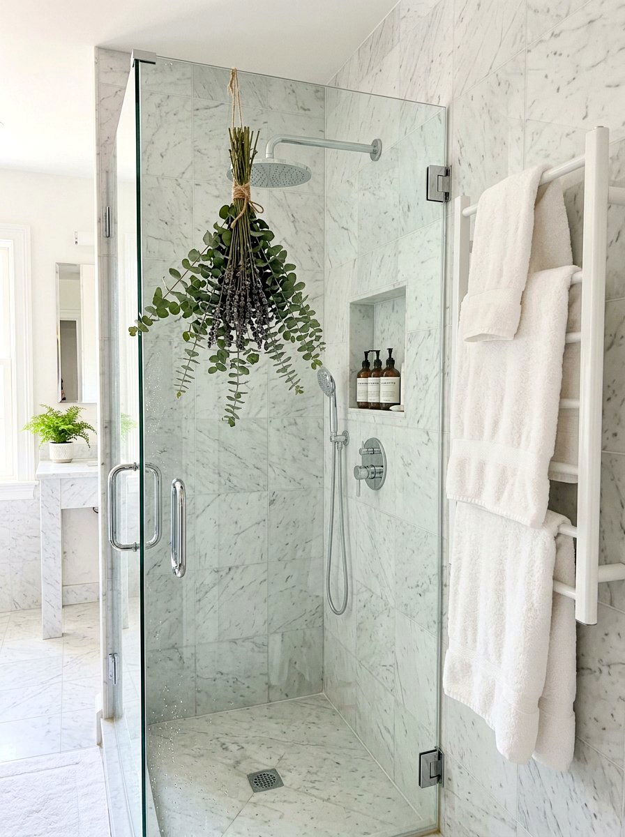 Eucalyptus And Lavender Shower Bundle - 25 Spring Towel Rack Decor Ideas