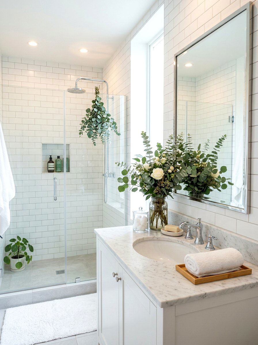 Eucalyptus Bathroom Arrangement - 25 Spring Home Refresh Ideas