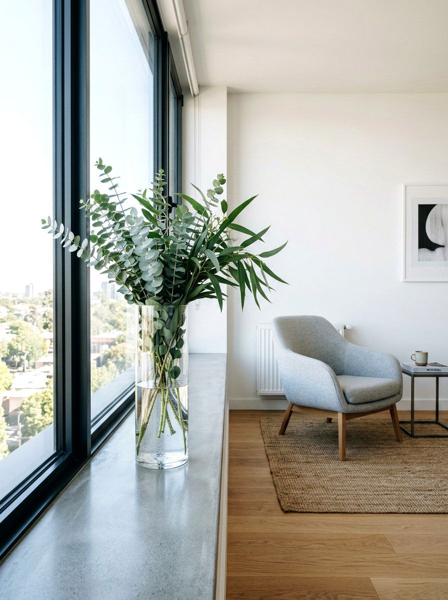 Eucalyptus Branch Vase - 25 Spring Window Display Ideas