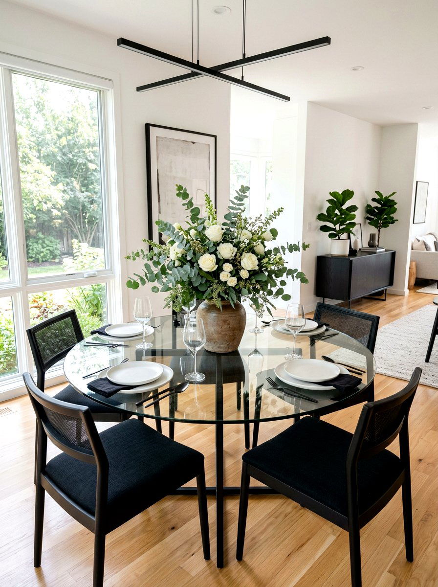 Eucalyptus Centerpiece - 25 Spring Round Table Decor Ideas