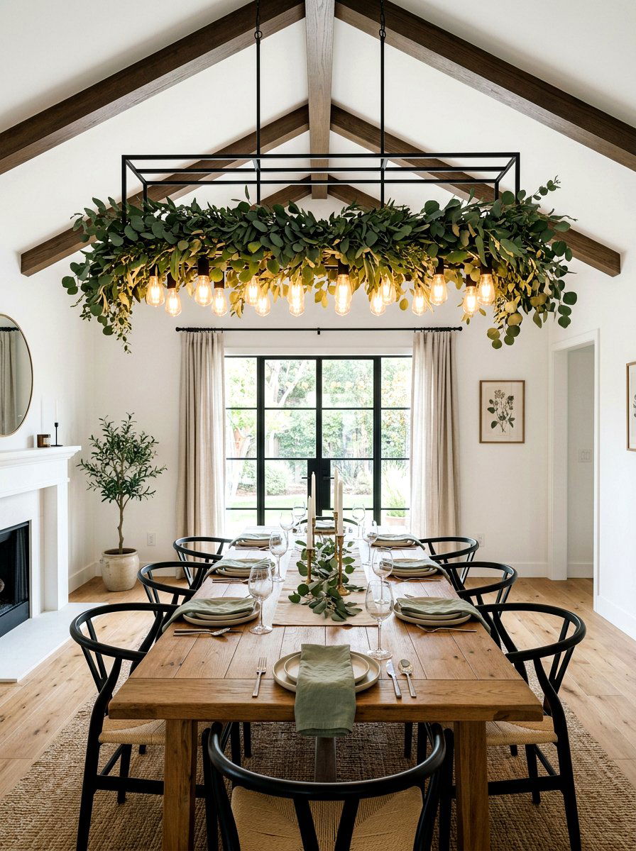 Eucalyptus Chandelier - 25 Spring Chandelier Decor Ideas