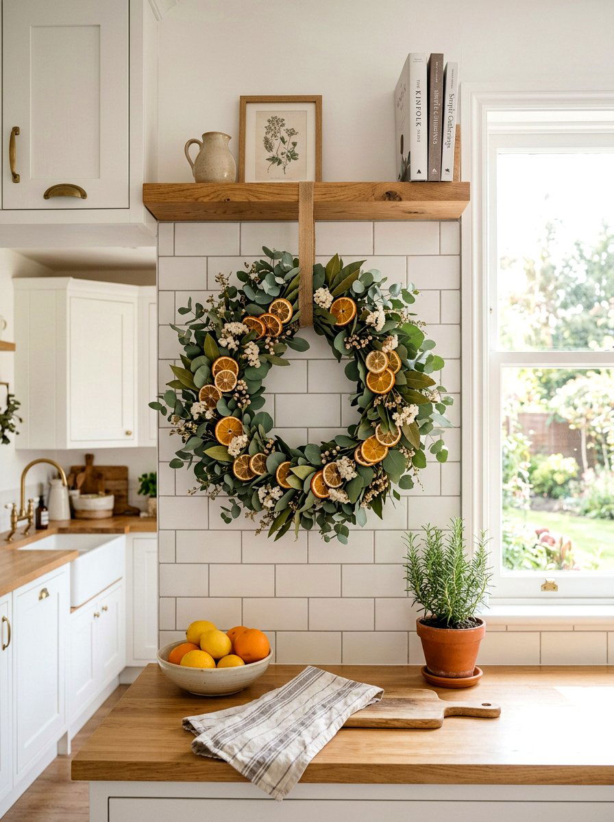 Eucalyptus Citrus Slice Wreath - 25 Spring Eucalyptus Wreath Ideas