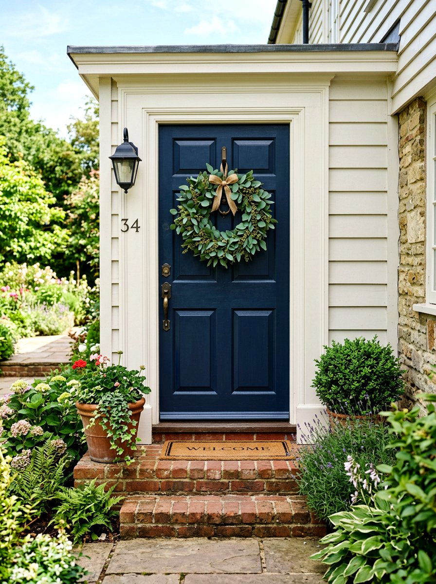 Eucalyptus Front Door Wreath - 25 Spring Home Staging Ideas