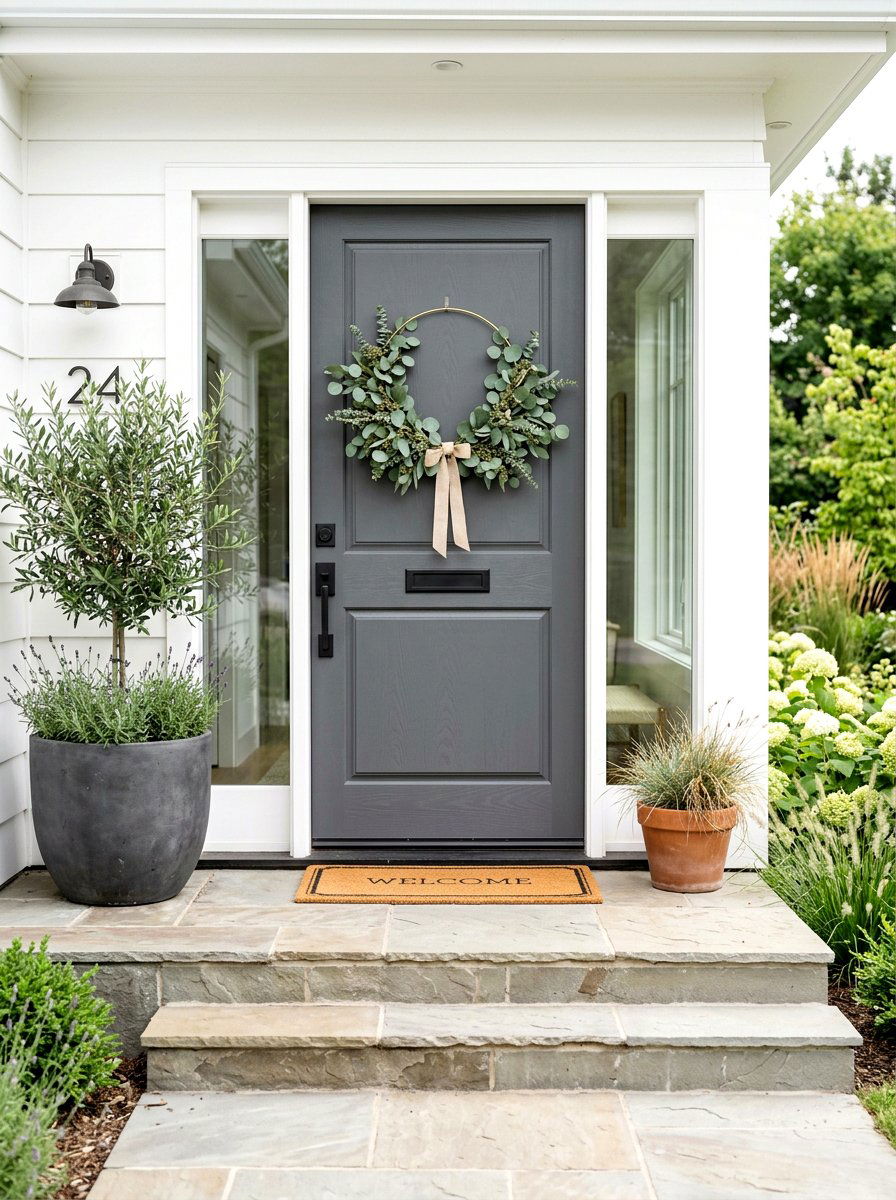 Eucalyptus Front Door - 25 Spring Front Door Decor Ideas