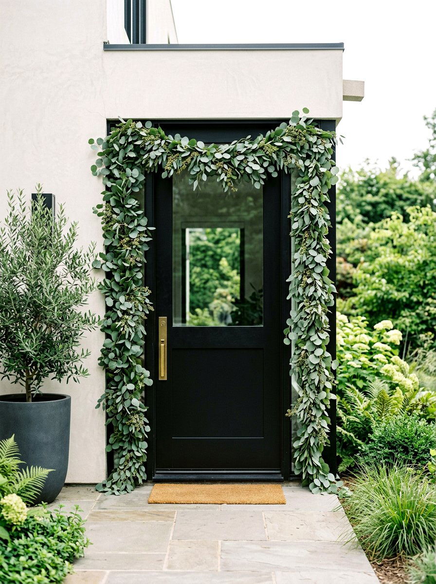 Eucalyptus Garland - 25 Spring DIY Porch Decor Ideas