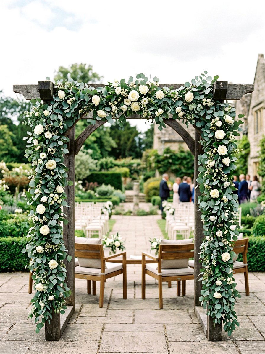 Eucalyptus Garland Decor - 25 Spring Arbor Decor Ideas