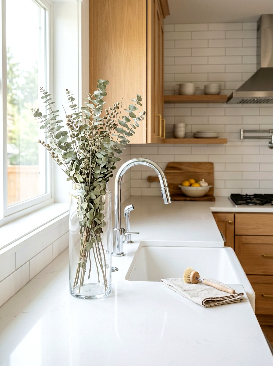 Eucalyptus Glass Jar - 25 Spring Dried Eucalyptus Ideas