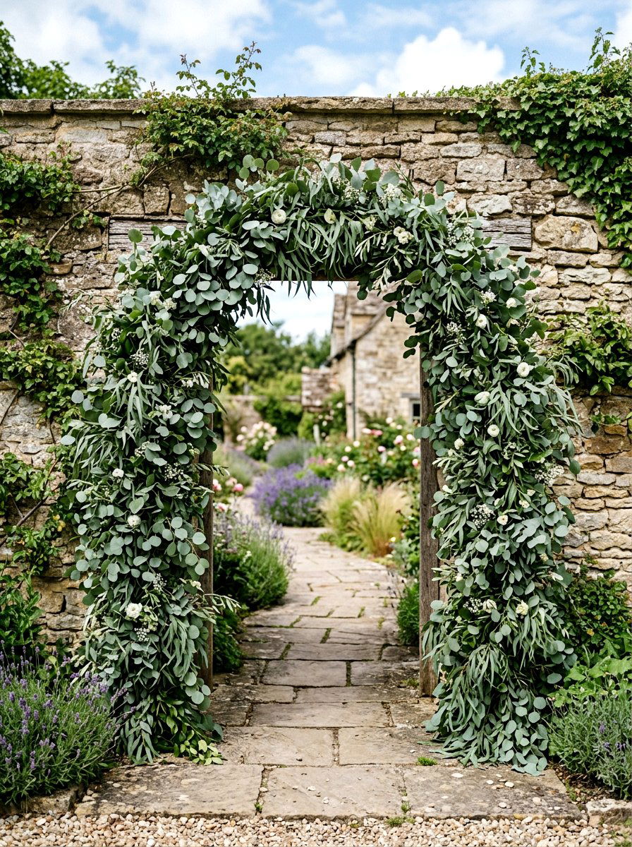 Eucalyptus Greenery Arch - 25 Spring Wedding Arch Ideas