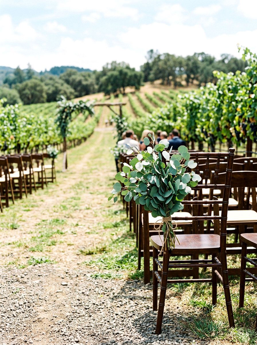 Eucalyptus Greenery Bunch - 25 Spring Wedding Chair Decor Ideas