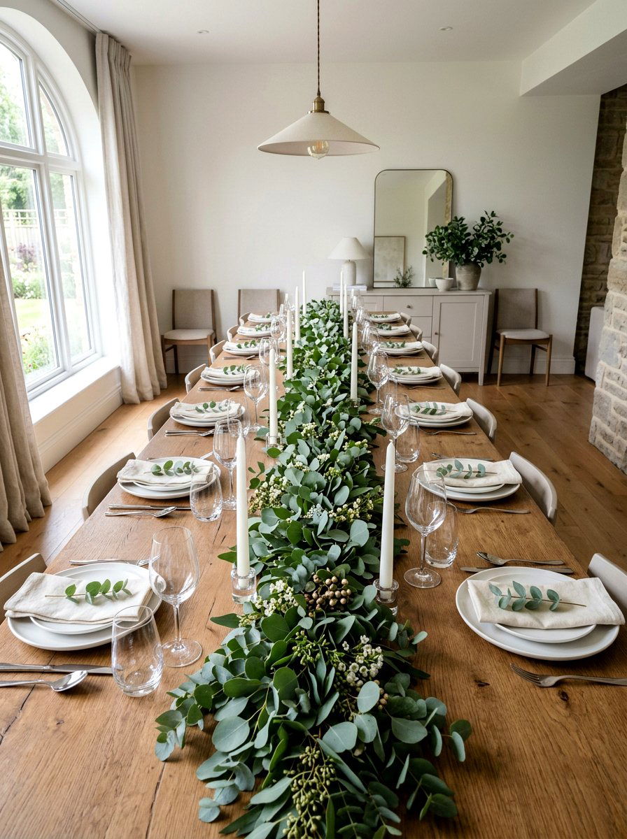 Eucalyptus Greenery Garland - 25 Spring Tablescape Ideas