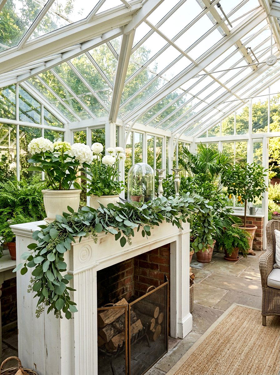 Eucalyptus Greenery Garland - 25 Spring Conservatory Decor Ideas