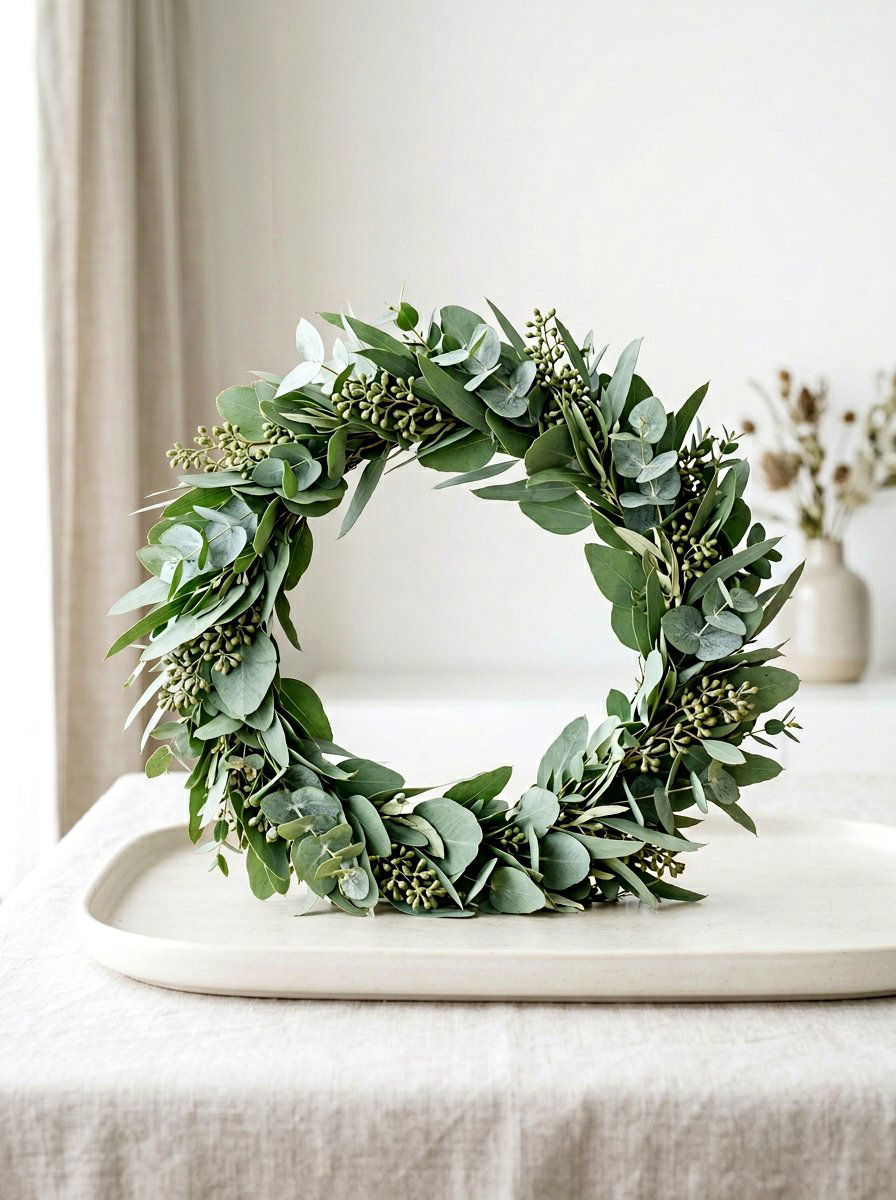 Eucalyptus Leaf Hair Wreath - 25 Spring Hair Wreath Ideas