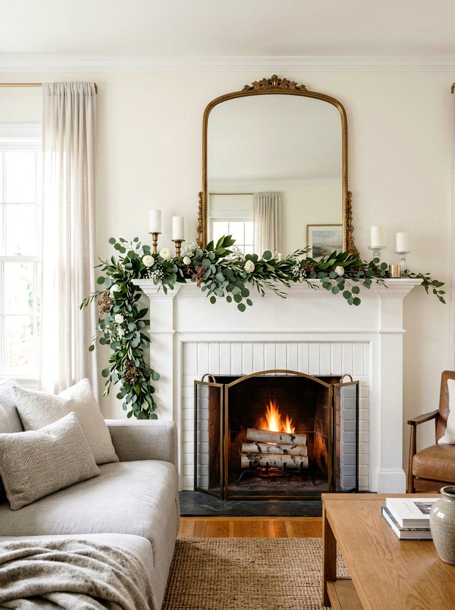Eucalyptus Mantel Decor - 25 Spring Eucalyptus Decor Ideas