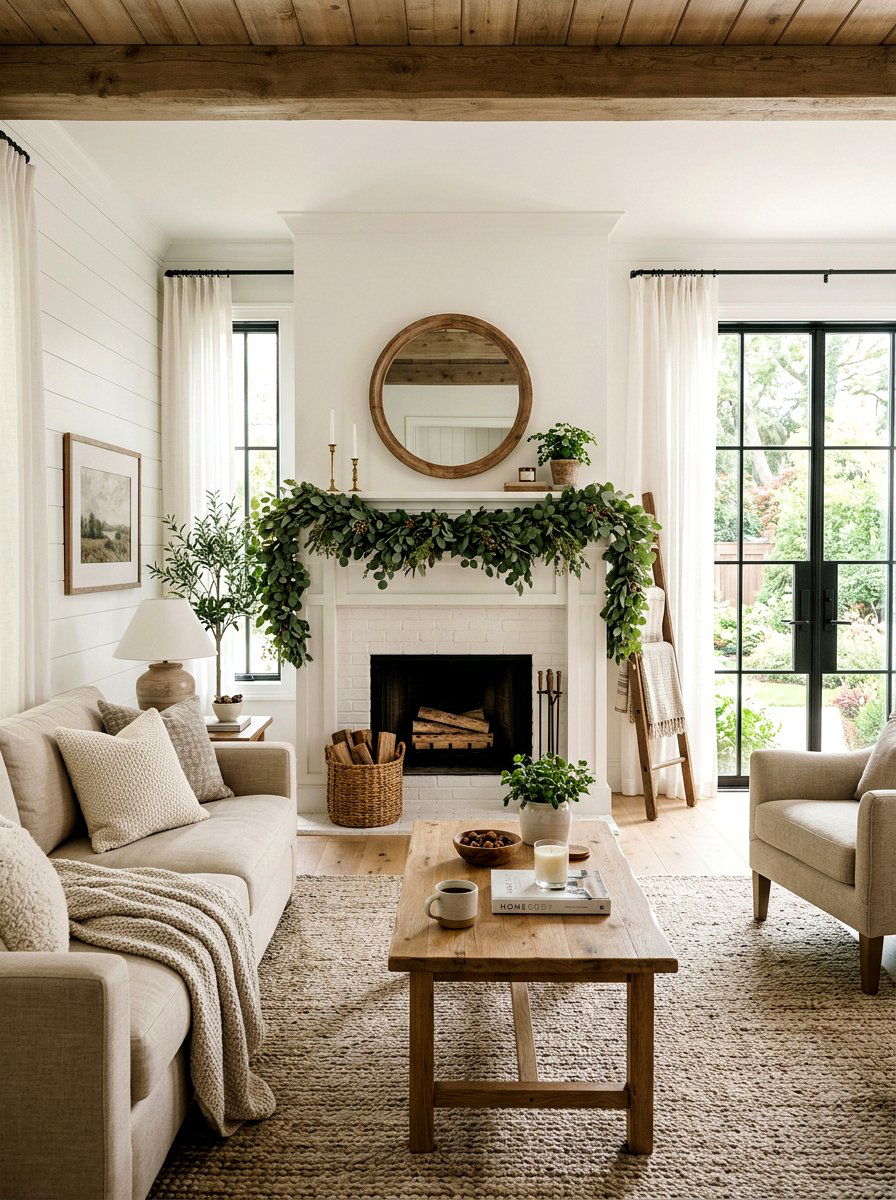 Eucalyptus Mantel Garland - 25 Spring Greenery Garland Ideas