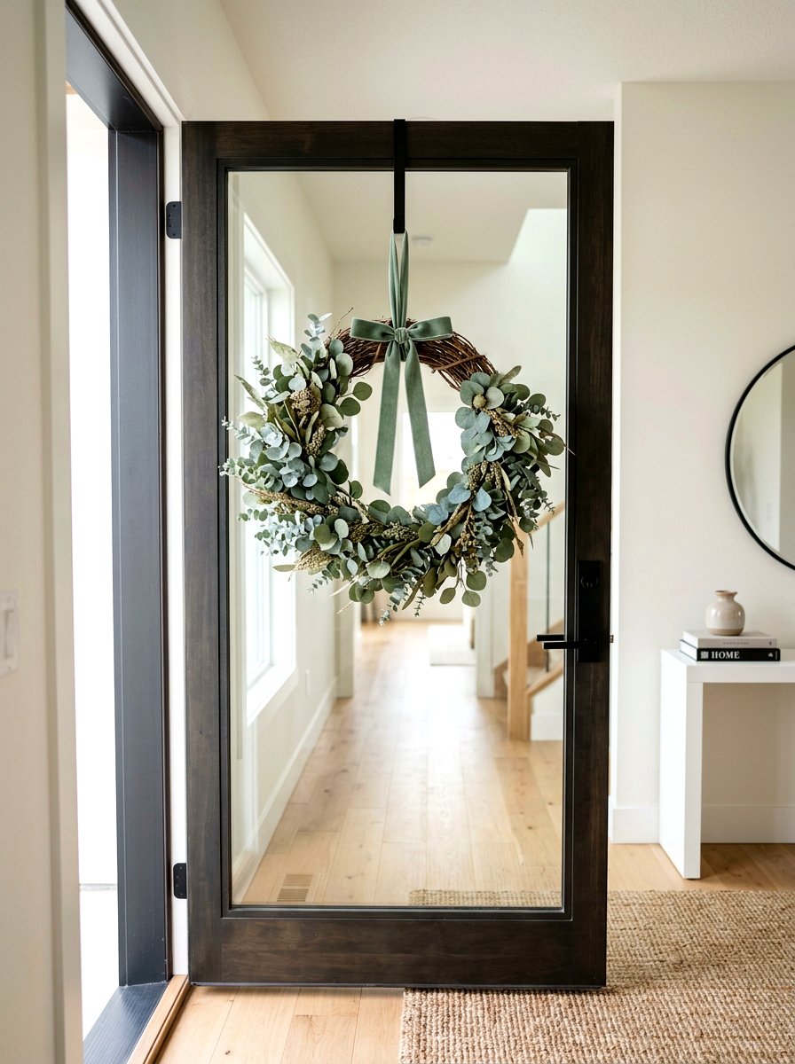 Eucalyptus Sage Green Wreath - 25 Spring Ribbon Wreath Ideas