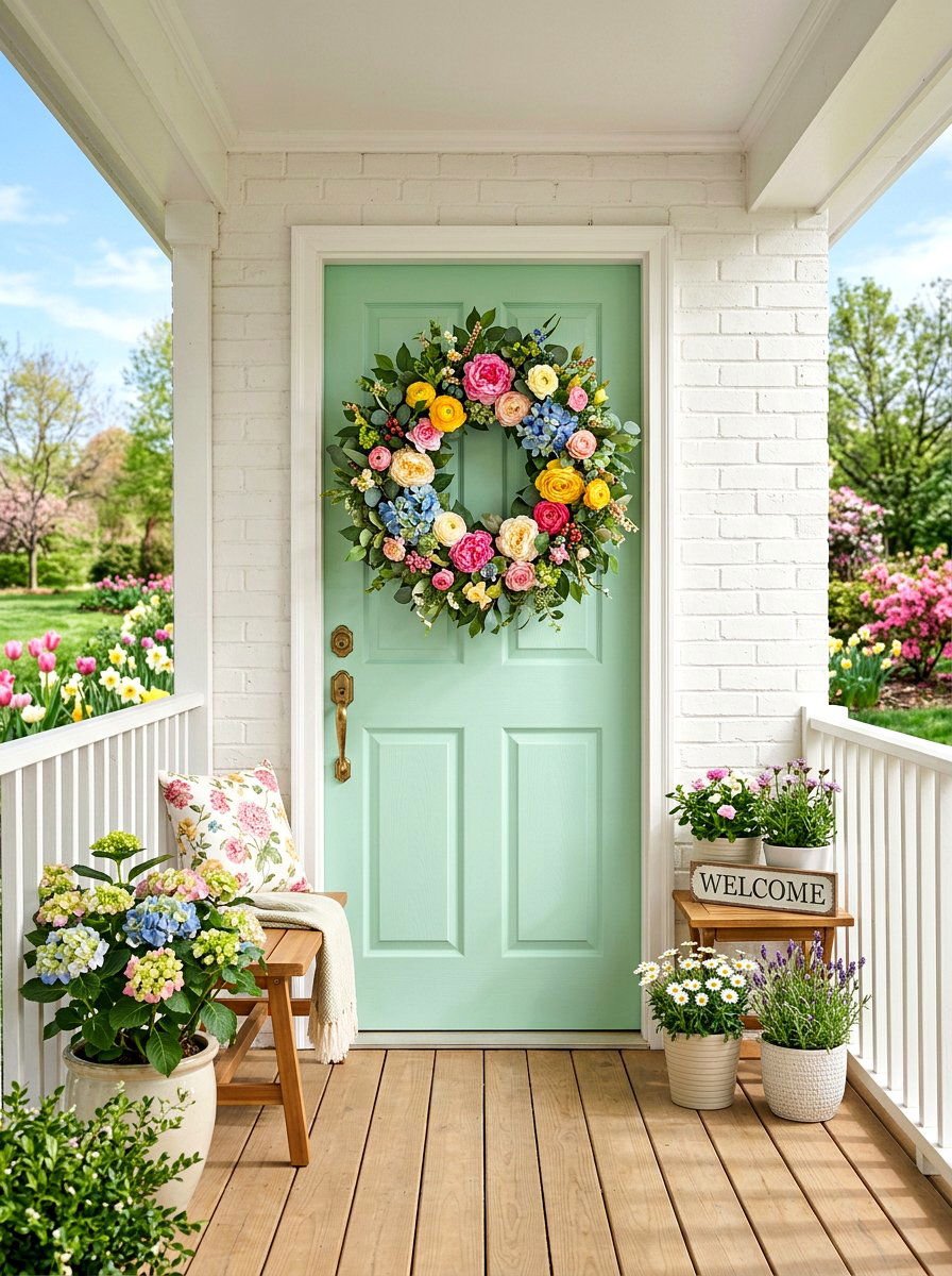 Eucalyptus Silk Flower Wreath - 25 Spring Eucalyptus Wreath Ideas