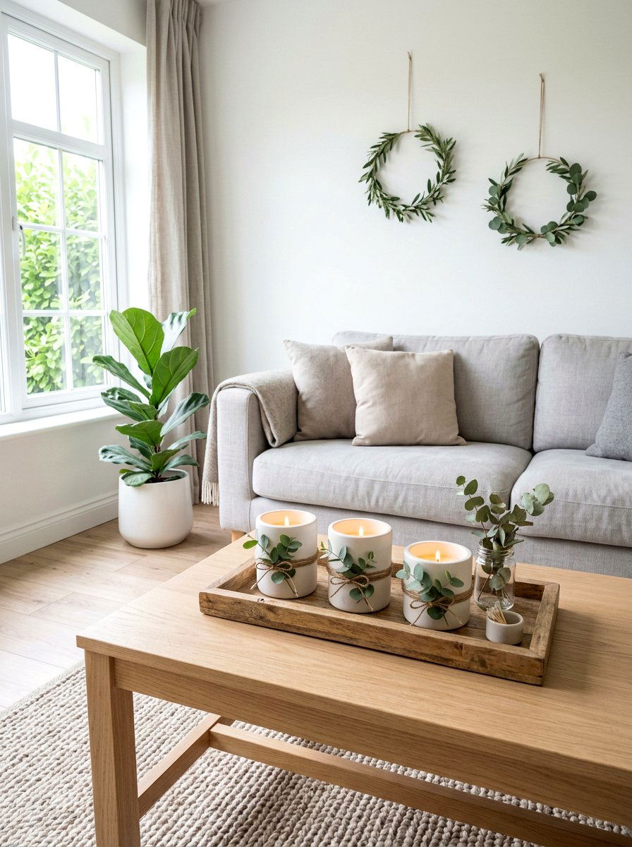 Eucalyptus Sprig Votive - 25 Spring Votive Candle Ideas