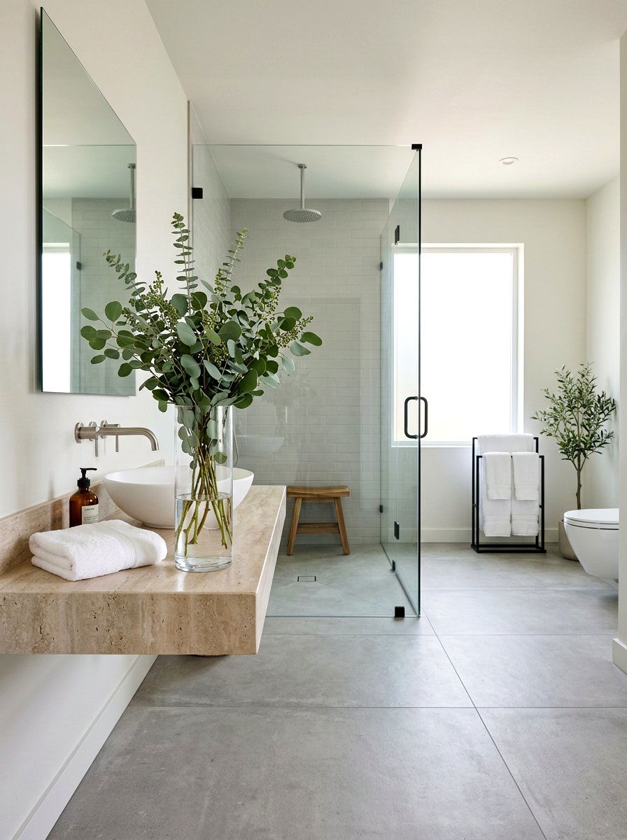 Eucalyptus Stem Glass Vase - 25 Spring Glass Jar Decor Ideas