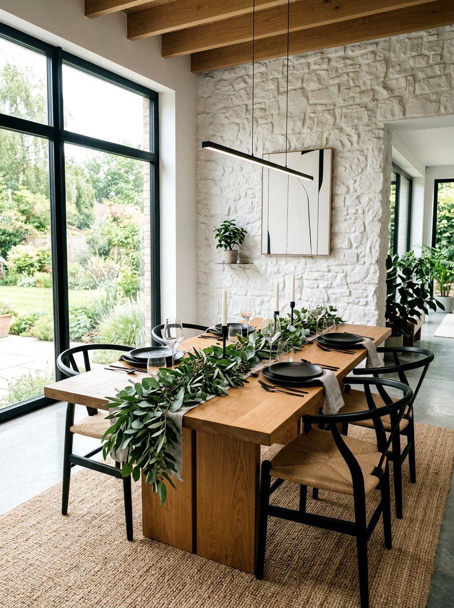 Eucalyptus Table Runner - 25 Spring Table Runner Ideas