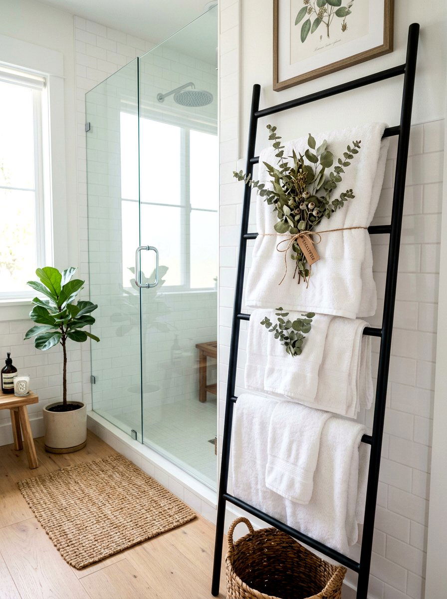 Eucalyptus Towel Decor - 25 Spring Towel Display Ideas