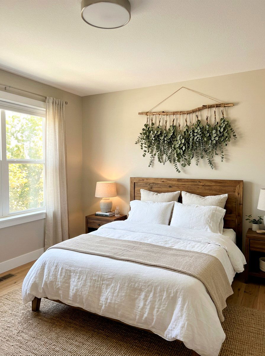 Eucalyptus Wall Hanging Bedroom - 25 Spring Eucalyptus Decor Ideas