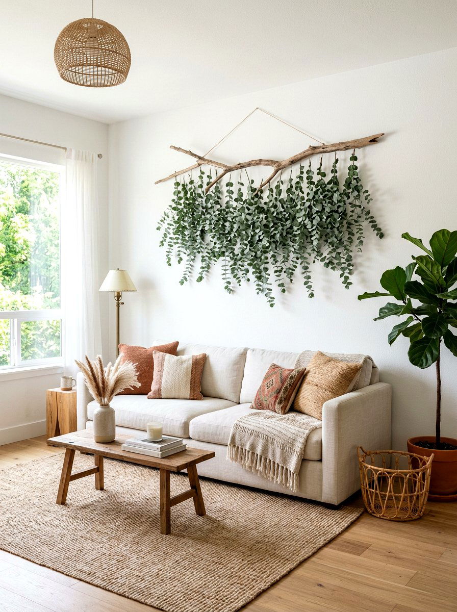 Eucalyptus Wall Hanging - 25 Spring Dried Eucalyptus Ideas