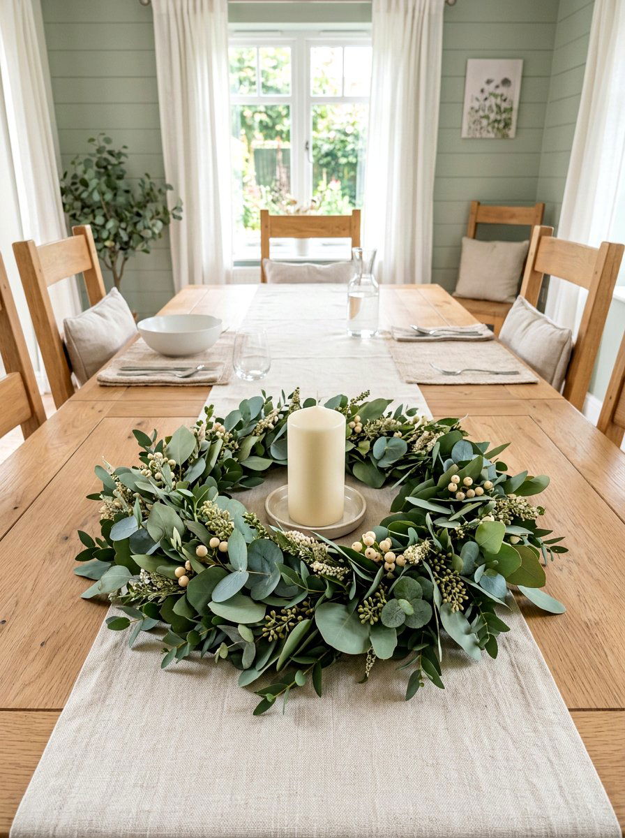 Eucalyptus candle ring - 25 Spring Candle Ring Ideas