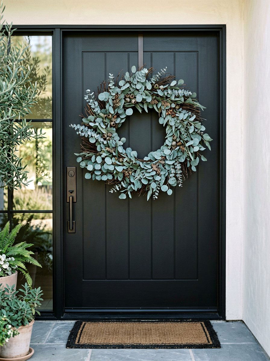 Eucalyptus grapevine wreath - 25 Spring Wreath Craft Ideas