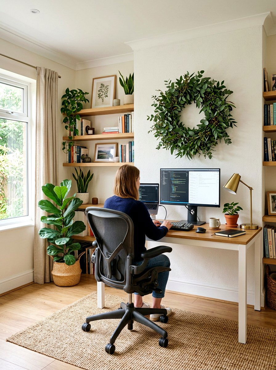 Eucalyptus wall wreath - 25 Spring Mini Wreath Ideas