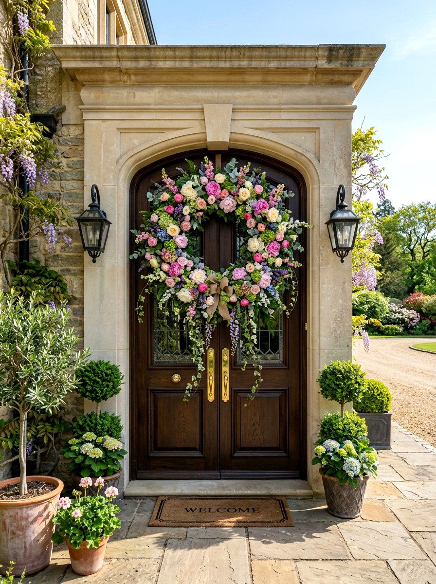 25 Welcoming Spring Floral Wreath Ideas for Your Front Door