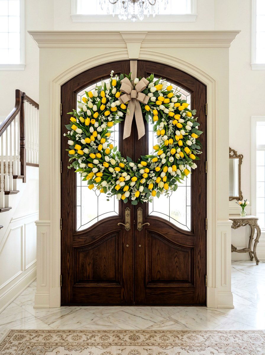 Extra Large Tulip Wreath - 25 Spring Tulip Wreath Ideas