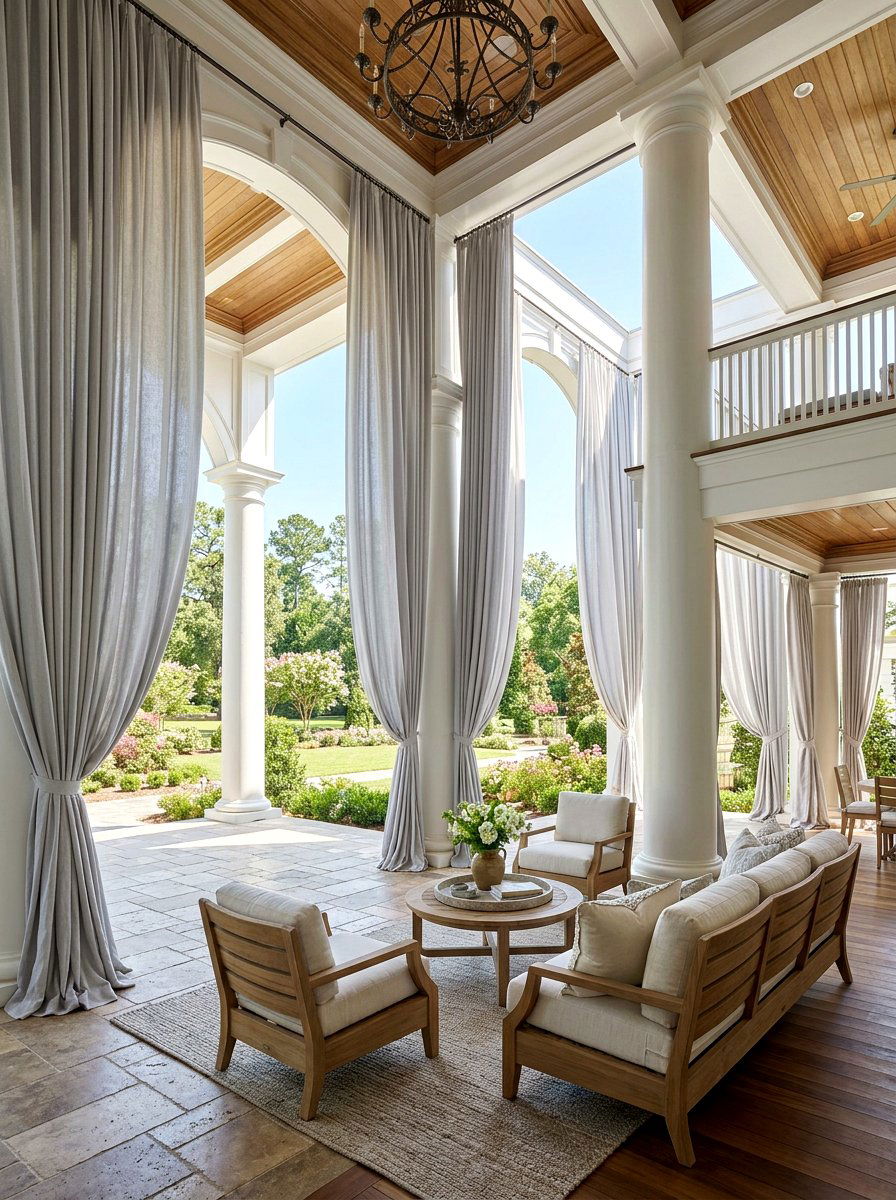 Extra long porch curtains - 25 Spring Outdoor Curtain Ideas