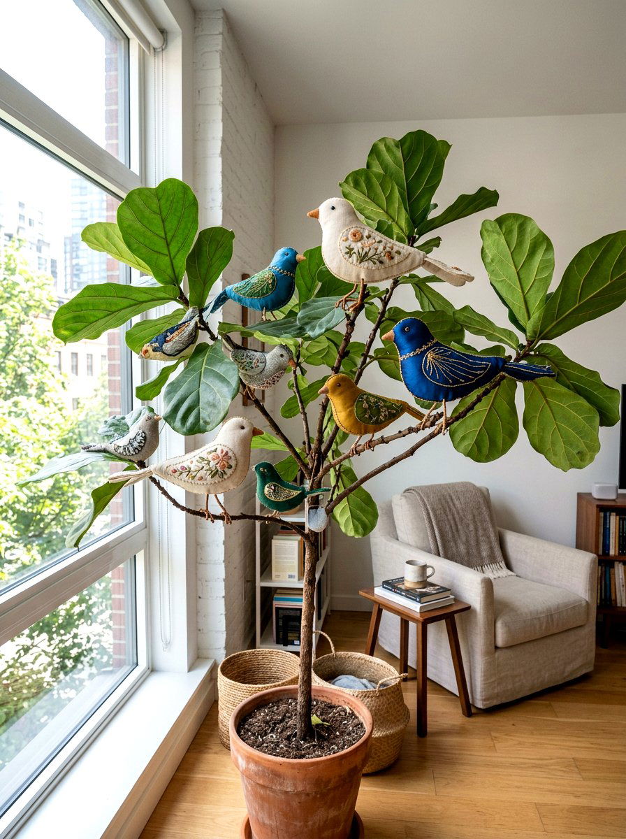 Fabric Bird Ornament - 25 Spring Fabric Craft Ideas