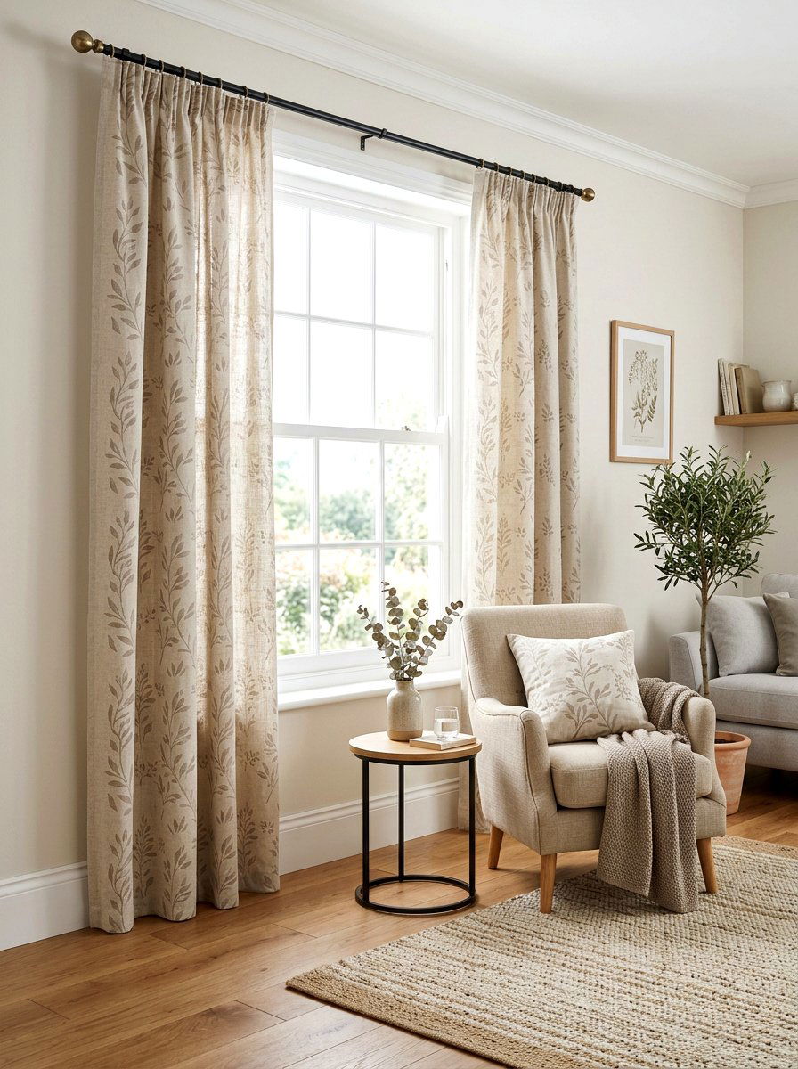 Fabric Curtain Stencil - 25 Spring Stencil Decor Ideas