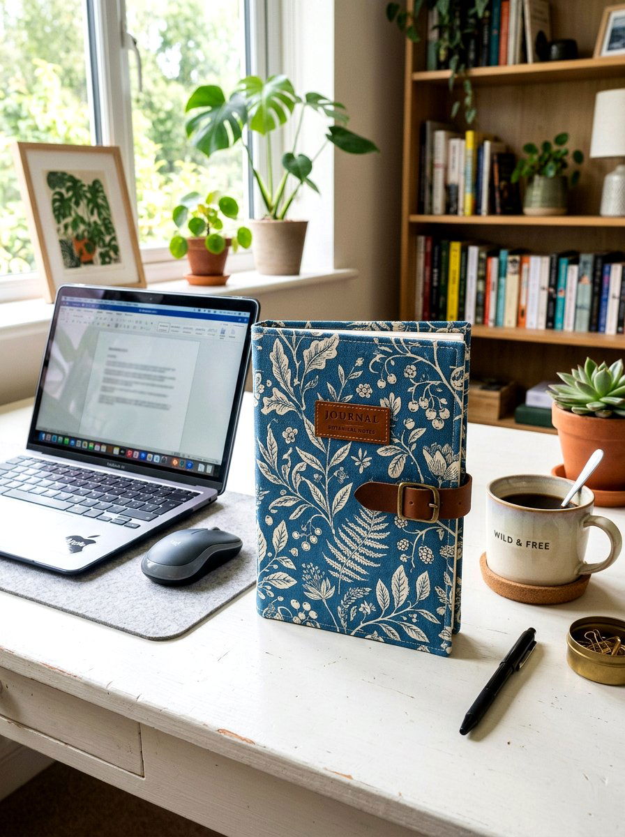 Fabric Journal Cover - 25 Spring Fabric Craft Ideas