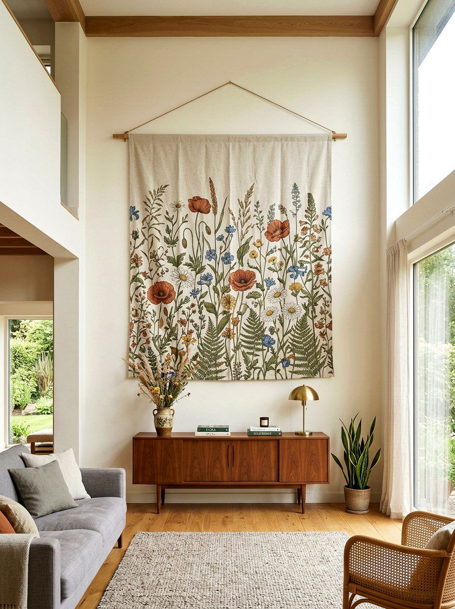 Fabric Wall Tapestry - 25 Spring Fabric Craft Ideas