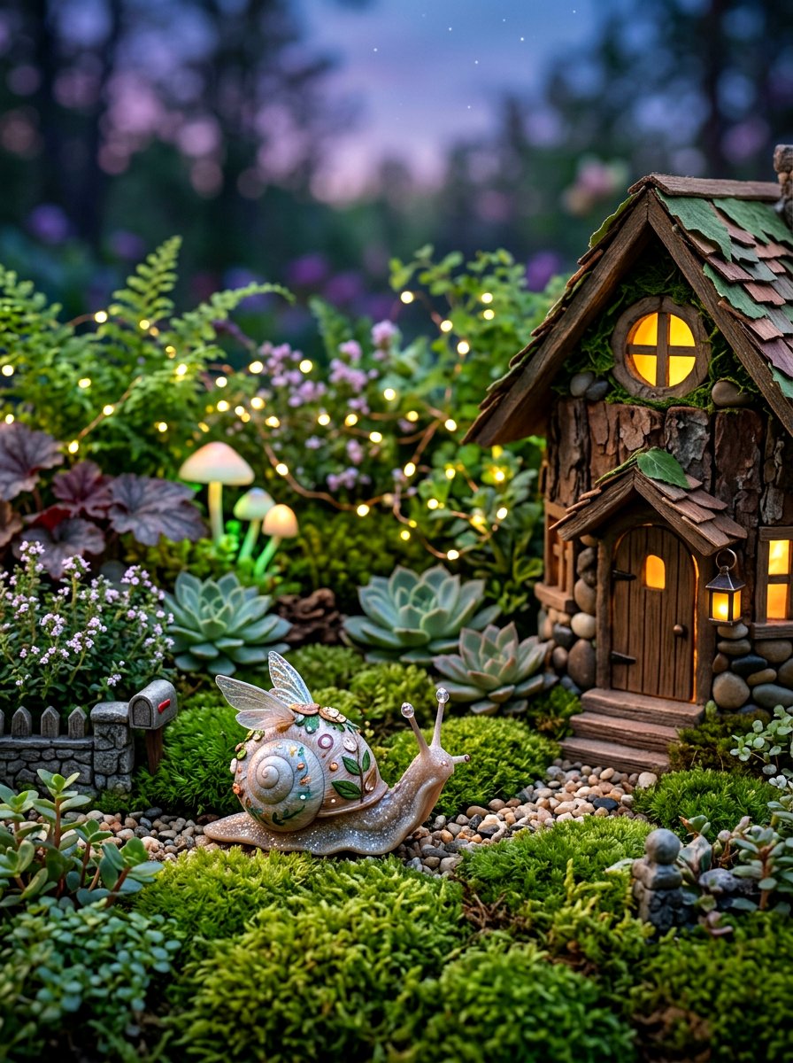 Fairy Garden Snail - 25 Spring Snail Planter Ideas