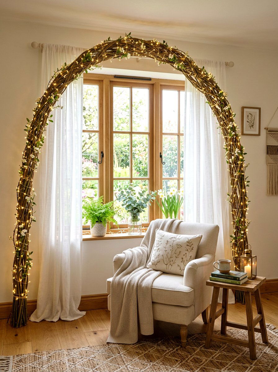 Fairy Light Bedroom Archway - 25 Spring Arch Decor Ideas