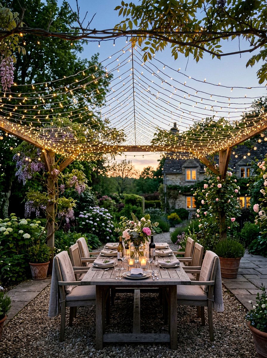 Fairy Light Canopy - 25 Spring High Tea Decor Ideas