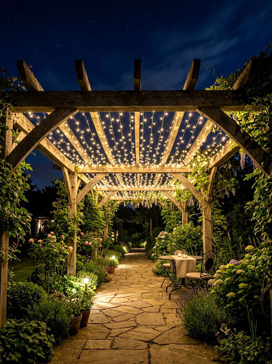 Fairy Light Canopy - 25 Spring Garden Nook Decor Ideas