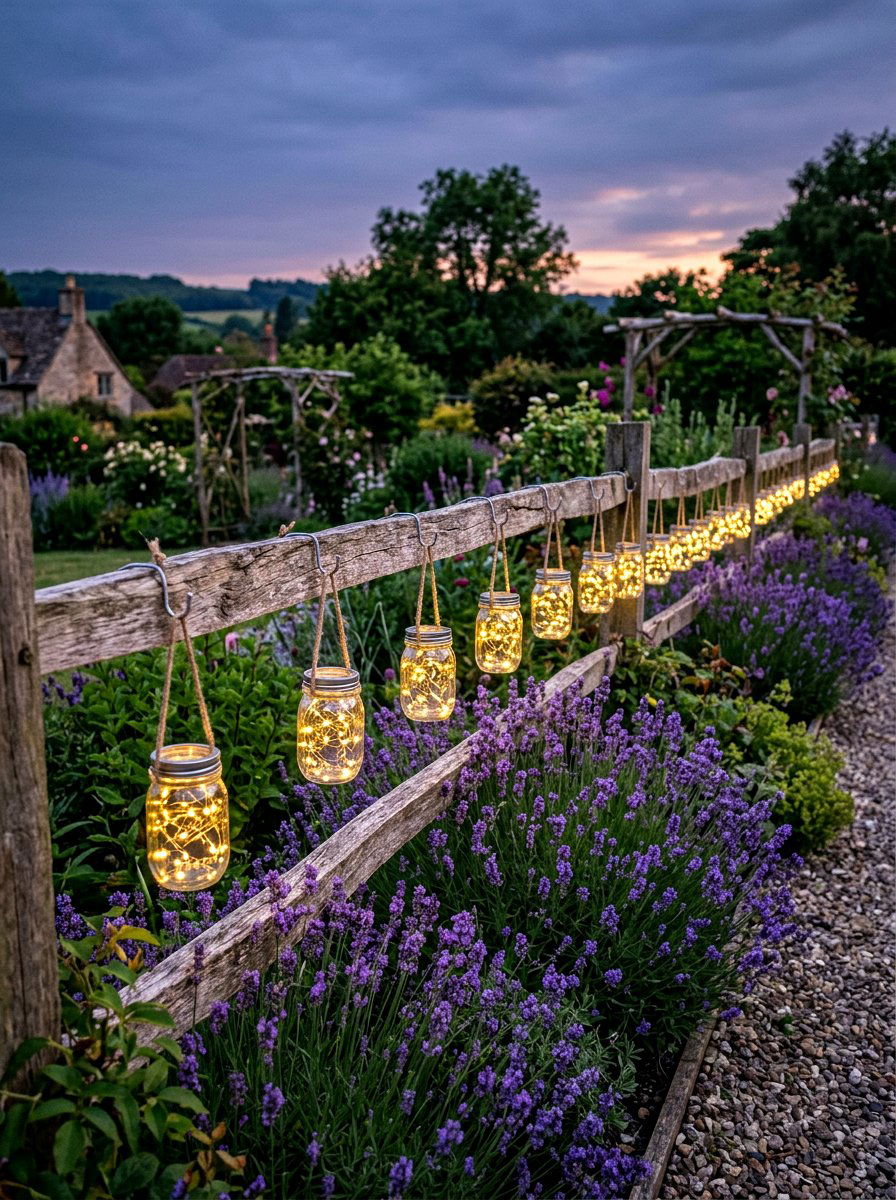 Fairy Light Mason Jar Lantern - 25 Spring Garden Lantern Ideas