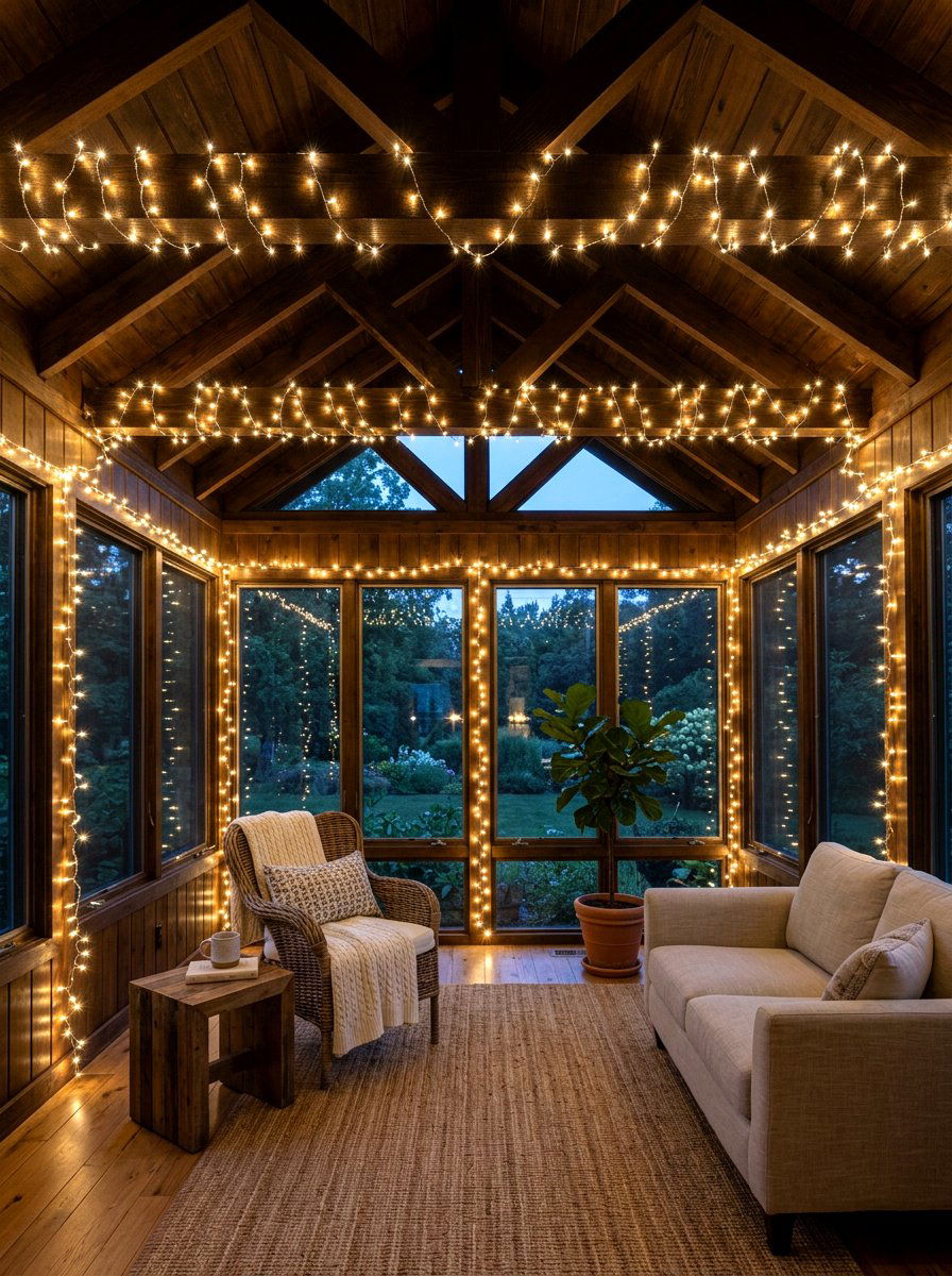 Fairy Light Strand - 25 Spring Three Season Room Decor Ideas