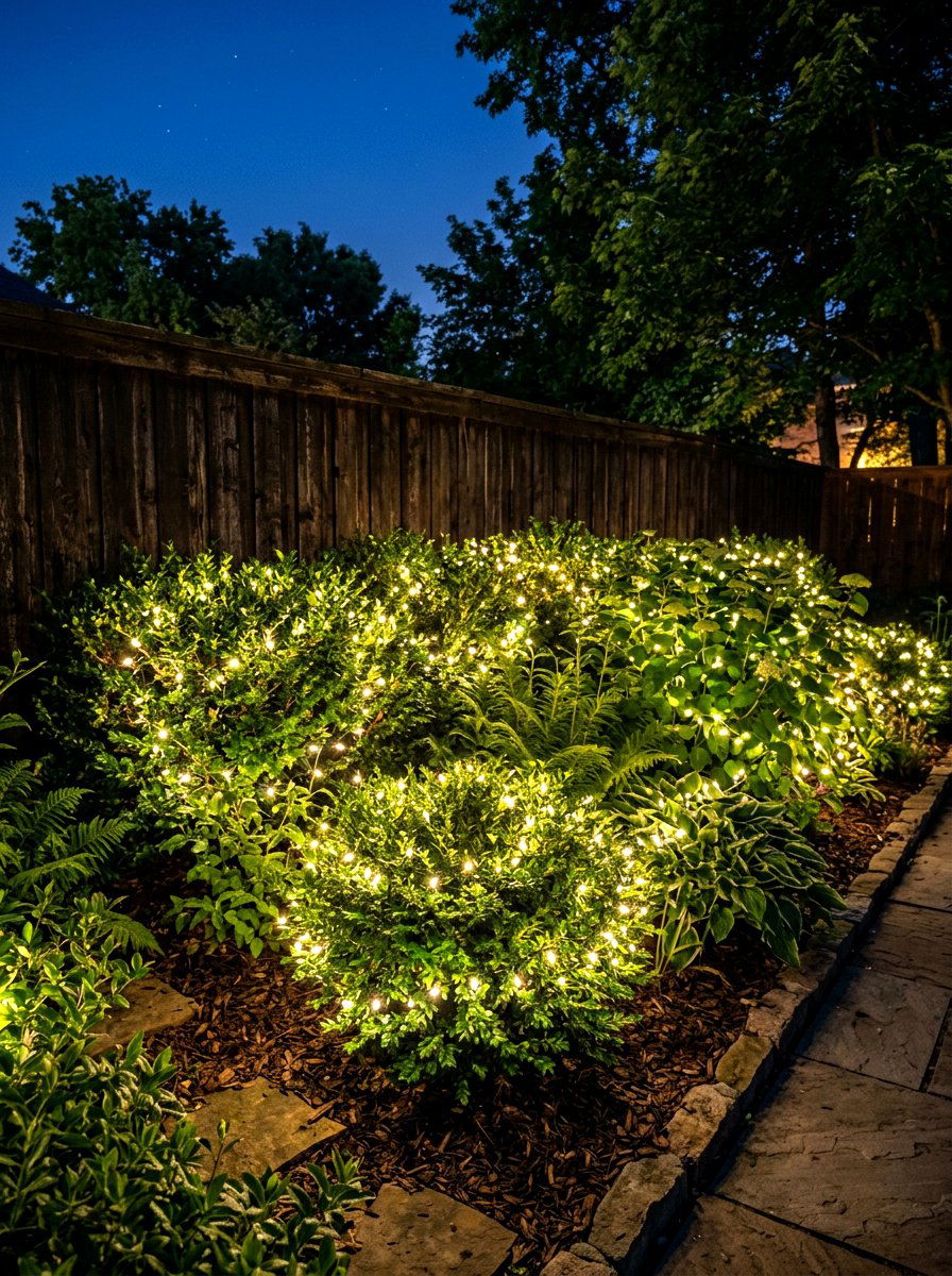 Fairy Lights In Bushes - 25 Spring Outdoor Lighting Ideas