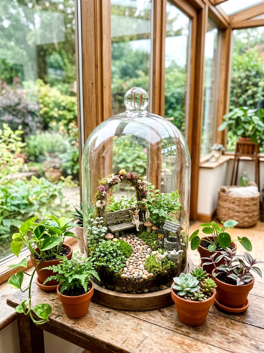 Fairy garden bell jar - 25 Spring Bell Jar Decor Ideas