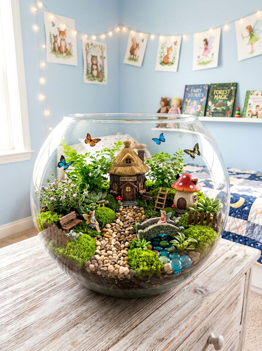 Fairy garden butterfly terrarium - 25 Spring Butterfly Terrarium Ideas